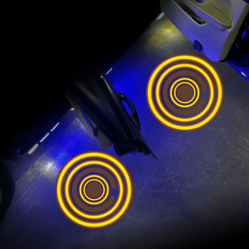 Proyector de bienvenida LED de doble sentido para puerta de coche, ambiente nocturno, decoración, foco, interruptor de inducción_voghion.com