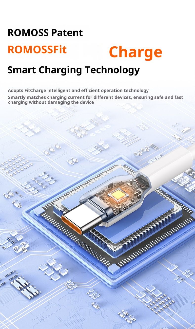 Digitex ROMOSS 100W Flash Charge Type-C Data Compatibel met Huawei Xiaomi Android Oplaadkabel_voghion.com