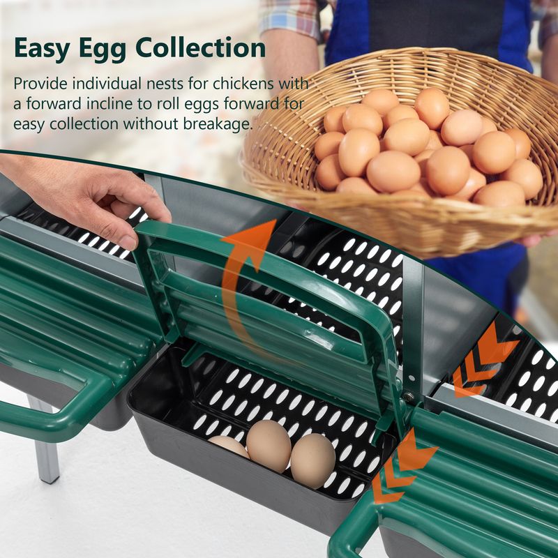 Nesting Boxes For Chickens, 3 Holes Chicken Nesting Boxes With Legs, Chicken Laying Box With Lid Cover, For Outdoor Chicken Coop Farm Yard, Rreen_voghion.com