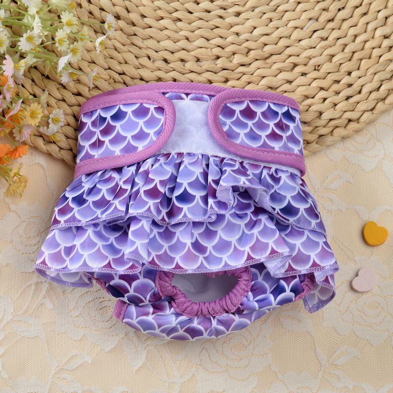 Novo estilo de roupas para animais de estimação femininas, saia fisiológica colorida, calças de segurança menstrual, fraldas térmicas antiassédio_voghion.com