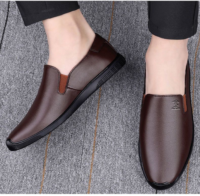 Glide PLOVER New Soft Sole Non-Slip Men's Trendy Versatile Loafers High-End Casual Leather Shoes_voghion.com