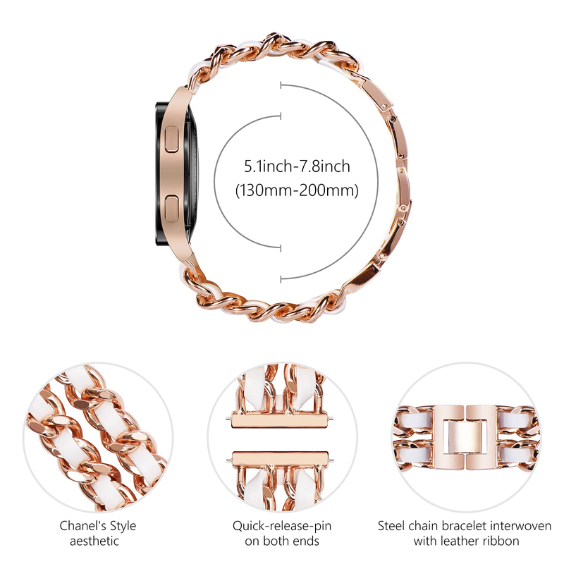 20 mm pašček za Samsung Galaxy Watch 5 4 40 mm 44 mm 42/46 mm active 2 Gear S3 Verižna zapestnica iz nerjavečega jekla Huawei GT2/3_voghion.com