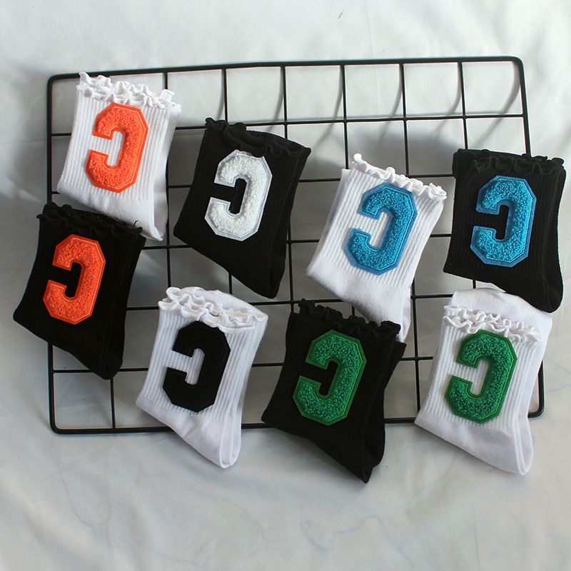 Socks New Style Fungus Lace Women's Socks Plush Big C Socks Women's High Elastic Student Sports Mid Tube Socks Sweat Absorbent Cotton Socks Trendy_voghion.com