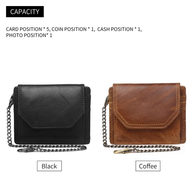 First layer oil wax leather men's RFID anti magnetic and anti-theft real pickup bag short style zero wallet_voghion.com