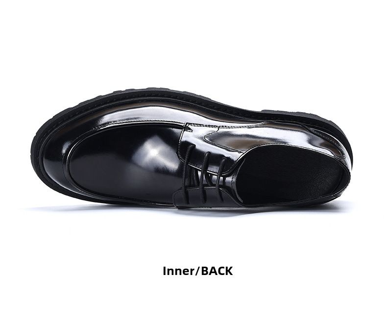 Business Lederschuhe für Männer formelle Leder runder Kopf lässig hellbraun dicke Sohlen erhöhen großen Kopf Derby Schuhe_voghion.com