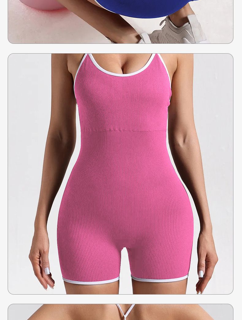 Shorts deportivos cruzados de estilo europeo y americano para mujer, ideales para fitness y fitness. Diseño ajustado que realza la espalda._voghion.com