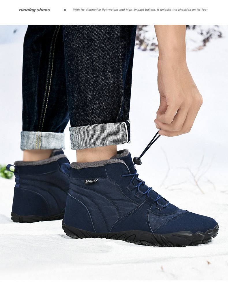 Grenzüberschreitende neue Fünf-Finger-Baumwollschuhe Outdoor-Sportschuhe Herren Samt warme Baumwollschuhe Verschleißfeste rutschfeste Schneestiefel Wanderschuhe_voghion.com