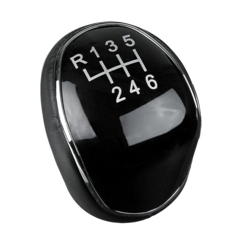 Car Black Leather Gear Shift Knob Headball For Ford Transit Connect Tourneo Custom S-Max Galaxy Kuga Focus 3 2_voghion.com
