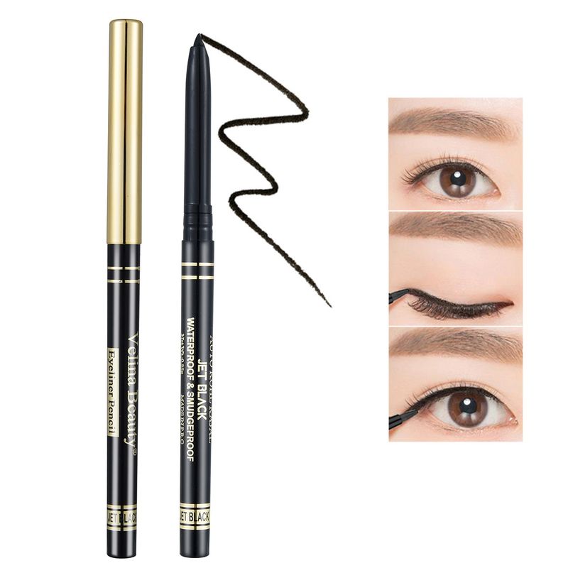 Siyah Beyaz Pürüzsüz Renkli Su Geçirmez Yağ Geçirmez Bulaşmaz Uzun Süreli Hassas Eyeliner Jel Aegyo-sal Kalem_voghion.com