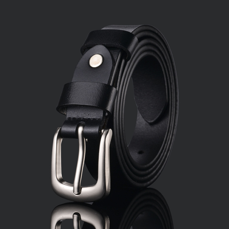 2023 Neuer, heiß verkaufter Damengürtel aus echtem Leder, reinem Rindsleder, modischer Kindertrend, vielseitiger Nadelknopf-Jeansgürtel_voghion.com