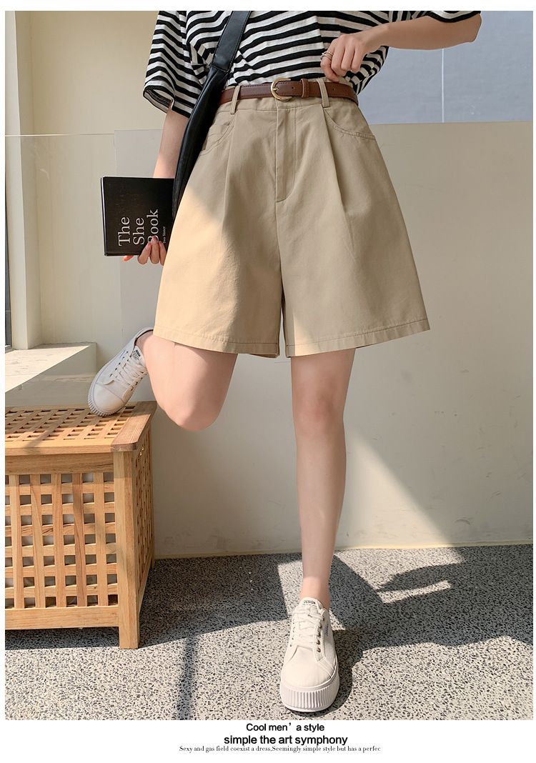 Dameskleding Losse en casual wijde A-lijn shorts Hoge taille Kleine maten werkshorts_voghion.com