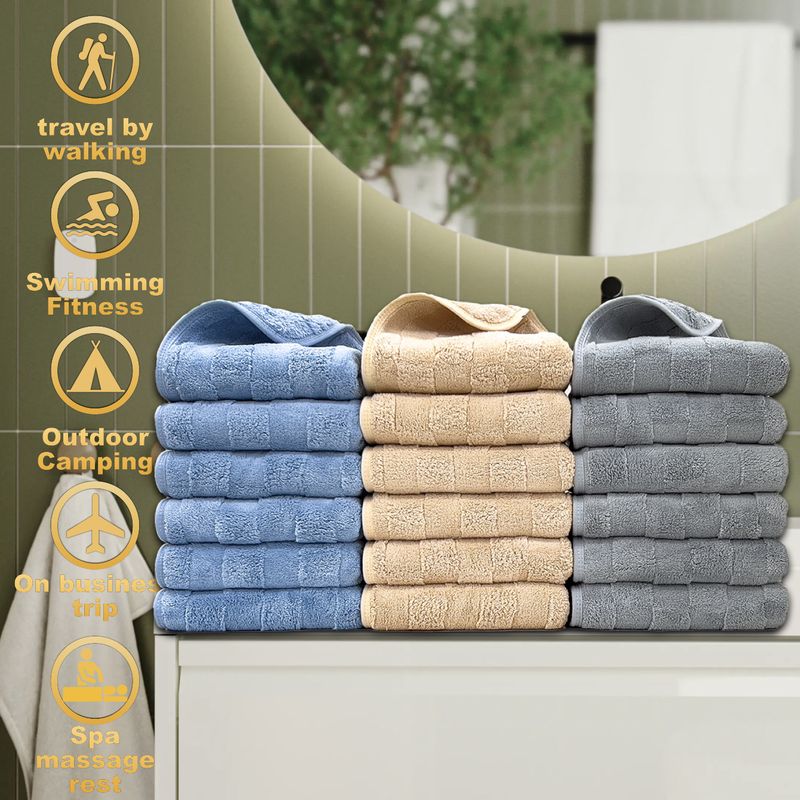 6 Parçalı 40x80 cm Mercan Polar Havlu Seti - Ultra Yumuşak ve Süper Emici, Ev ve Seyahat İçin Banyo ve El Havluları Dahil_voghion.com