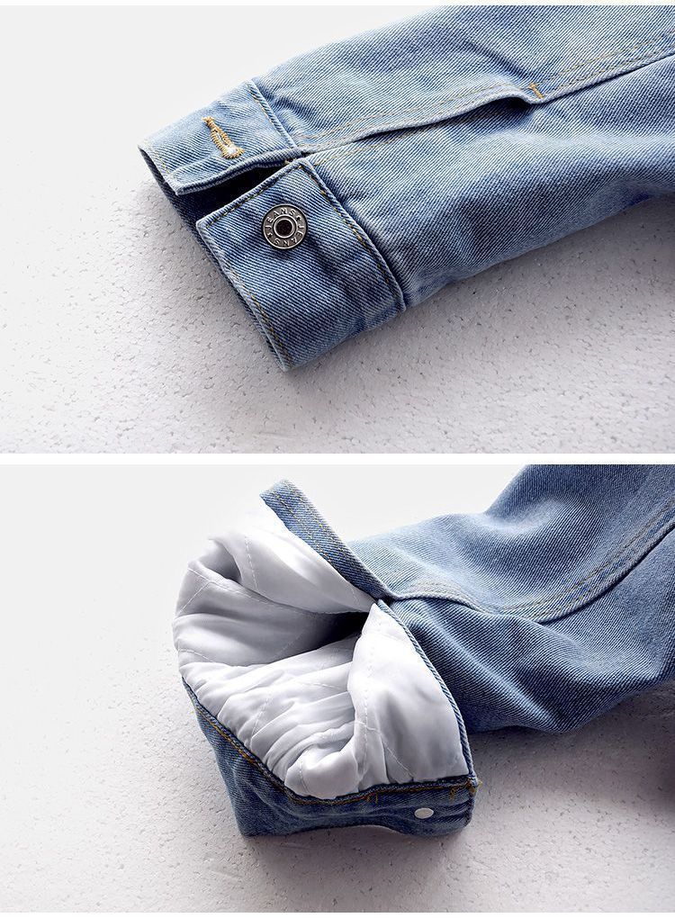 Jeansjacke mit Kunstpelzfutter – Wintermantel mit abnehmbarem Lammfellkragen und klassischer Workwear-Silhouette (S-5XL, Dunkel-/Hellblau verwaschen)_voghion.com