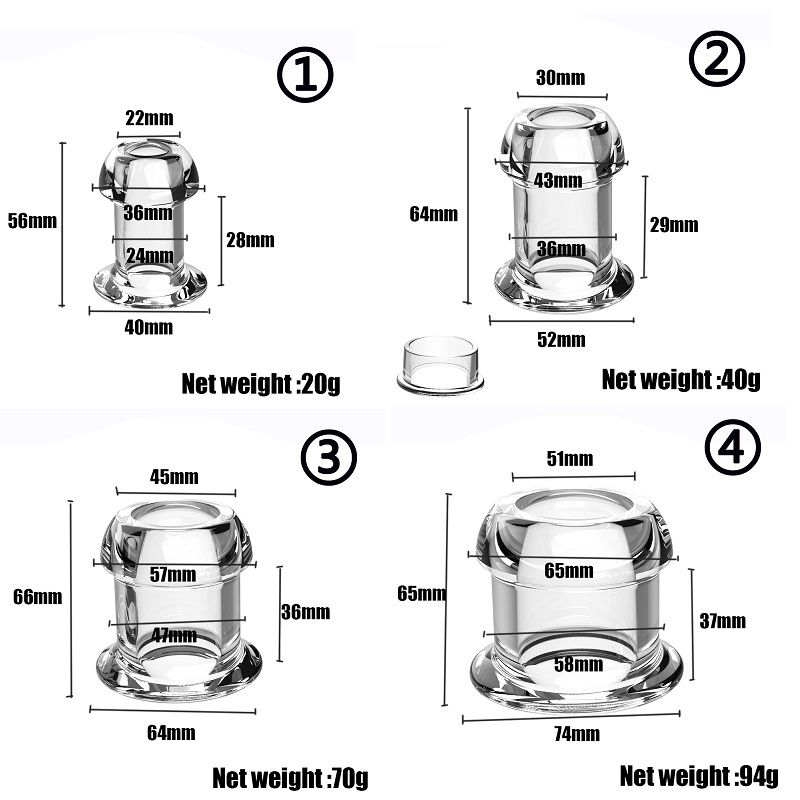 Speculum cavo Sbirciare Perline anali Butt Plug con tappo Espansore Tunnel Trasparente Dilatazione dell'ano Donne adulte Uomini Gay_voghion.com