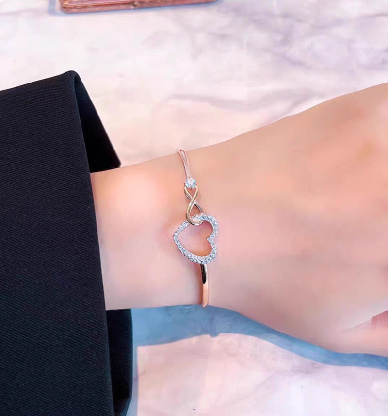 Collar y pulsera de mujer con superposición romántica de amor eterno, joyería noble de lujo, regalo para novia_voghion.com