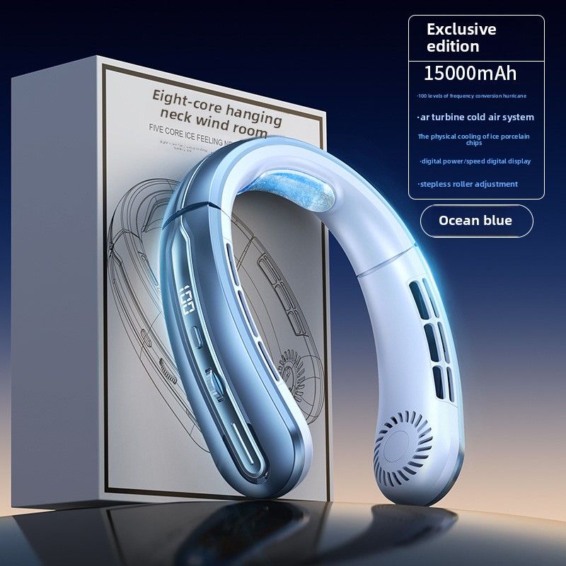 Ventilador de cuello 2025, nuevo y práctico, portátil, pequeño, mini, con carga USB, sin aspas, aire acondicionado_voghion.com