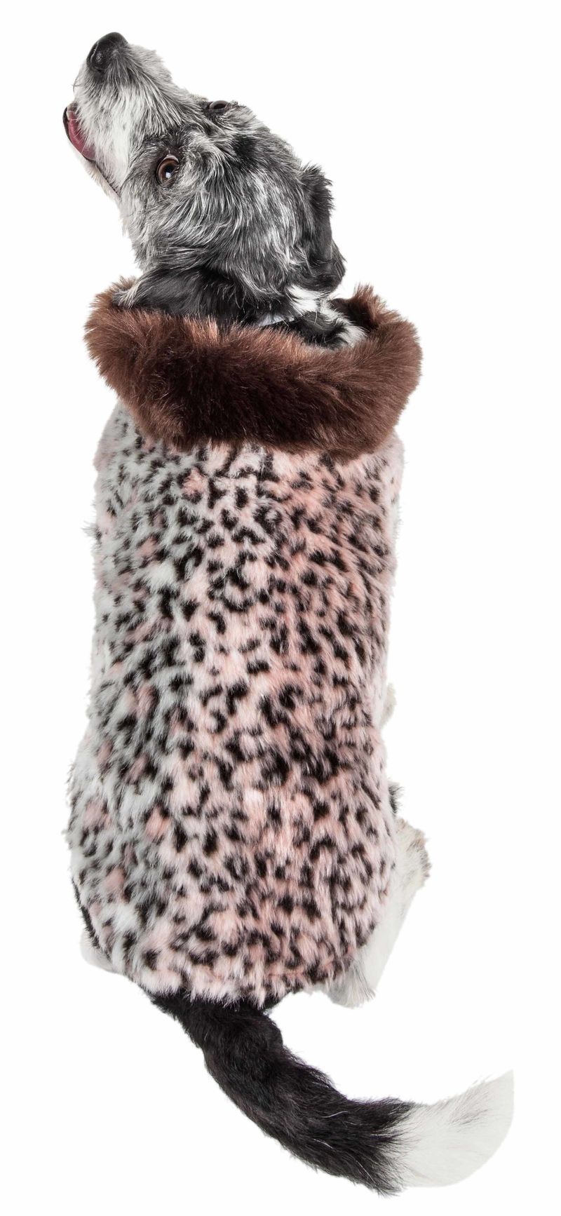 Pet Life Luxe 'Furracious' Cheetah Patterned Mink Dog Coat Jacket_voghion.com
