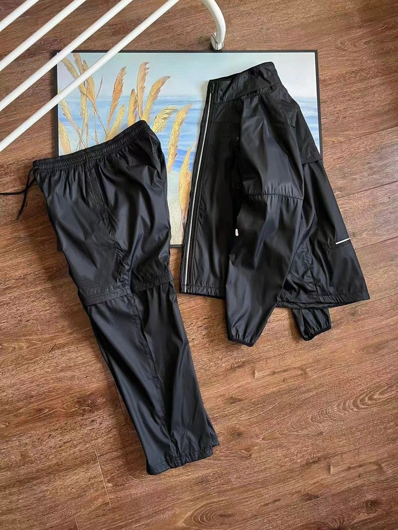 Roupas masculinas dois usam colete jaqueta casaco calças compridas shorts removíveis conjunto_voghion.com