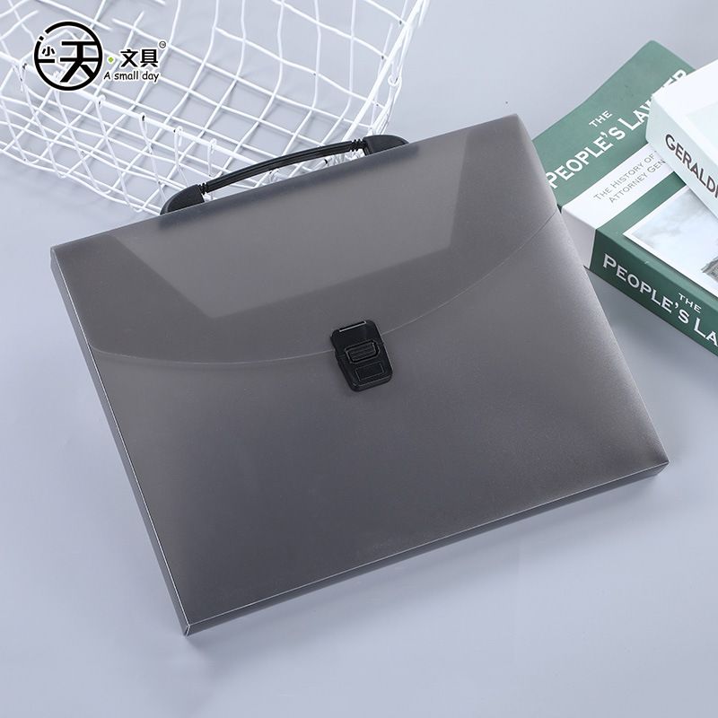 PP Handheld Briefcase Transparent Student Simple Exam Paper Document Office Storage Bag_voghion.com