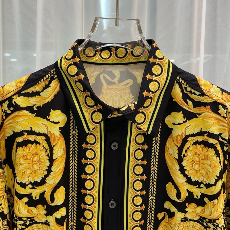 Herren-Cardigan-Shirt mit Digitaldruck – Trendy Frühlings-Casual-Button-Up (Schwarz, S-XXL)_voghion.com