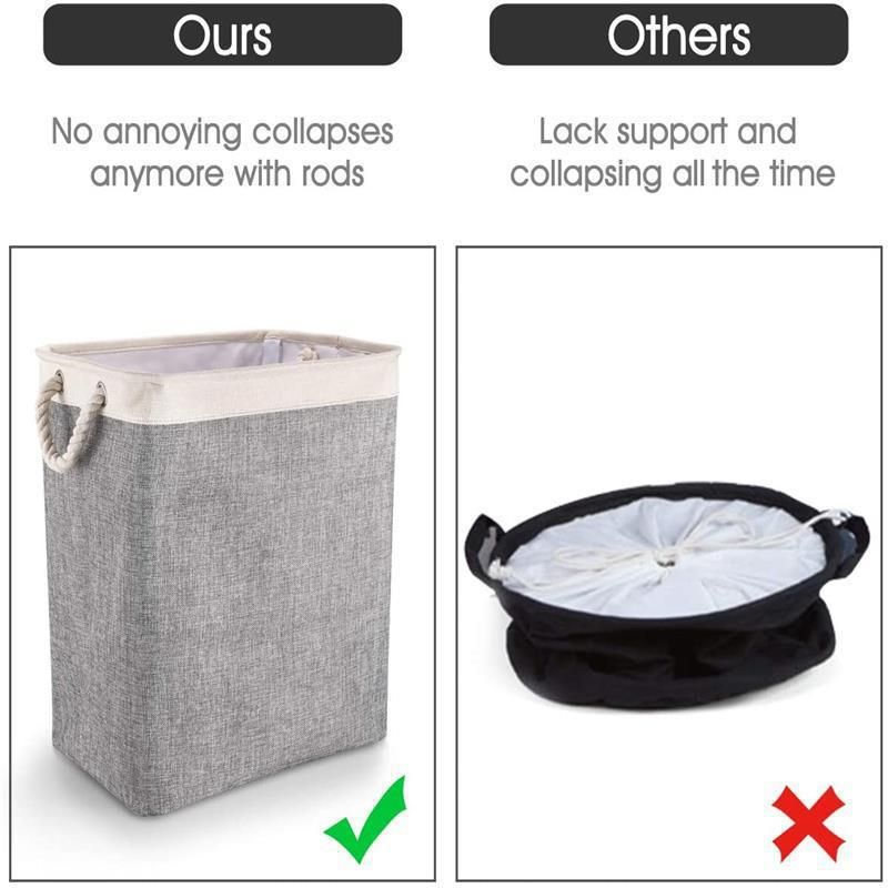 Aufbewahrung zu Hause, wasserdicht, Wäschekorb für schmutzige Kleidung, Wäschekorb für schmutzige Kleidung, Aufbewahrungseimer, Wäschekorb aus Baumwolle und Leinen_voghion.com