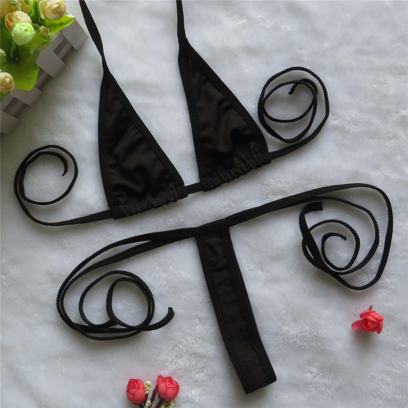 micro bikini Sexig Sling triangel Edge Mini Thong girl Beach Suthing spa badkläder dam baddräkt biquini bikini monokini_voghion.com