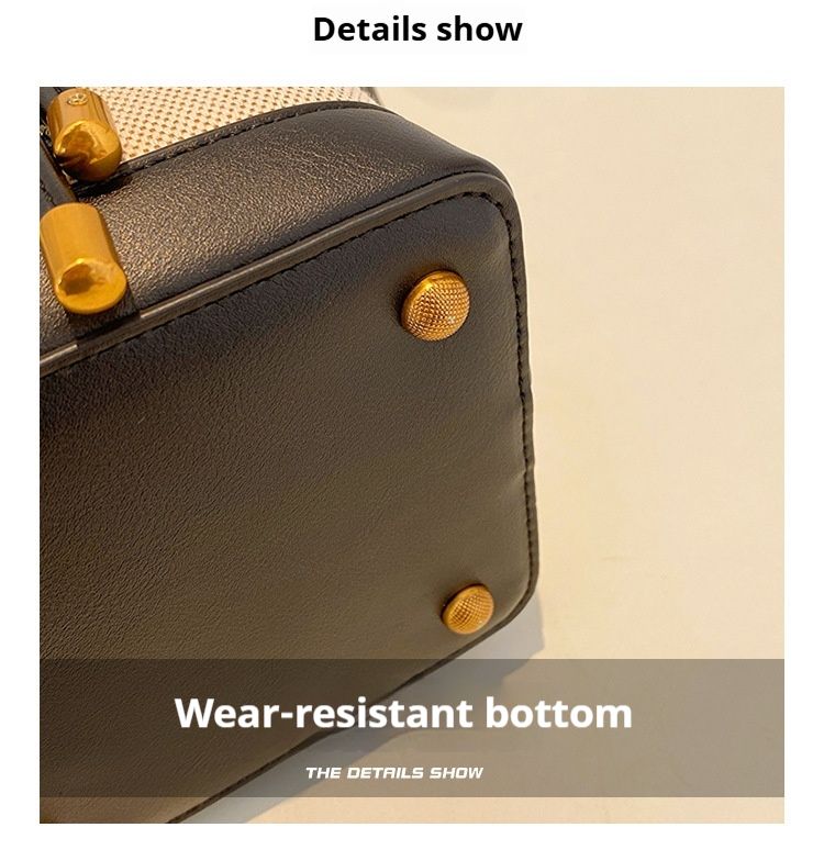 Borsa a tracolla alla moda in tela di alta qualità con ricamo in PU, borsa a secchiello a mano con orso carino, 2 cinghie, nuova borsa monospalla da donna_voghion.com