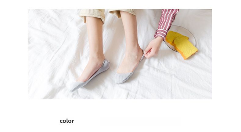 Sommer Damen Söckchen mit schmaler Taille rutschfeste Silikon-Socken mit niedrigem Schnitt Baumwollsocken unsichtbare High Heels Low-Top rutschfeste Fersensocken für Damen_voghion.com