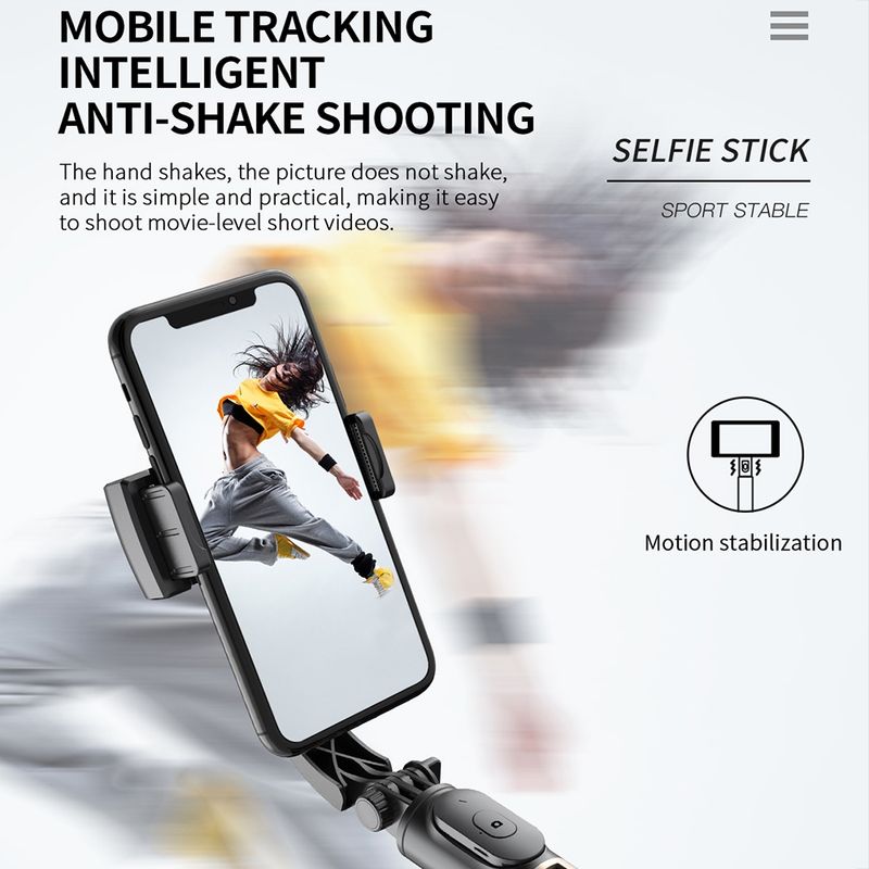 CYKE Q08 Anti-Shake Gimbal Bluetooth Selfie Stick rokas tālruņa tiešraides statīvs (bez gaismas versija)_voghion.com