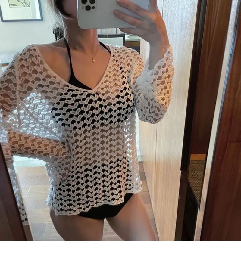 Maillot de bain cache-maillot de bain pour vacances européennes et américaines, pull ample, jupe de plage mi-longue, soleil_voghion.com