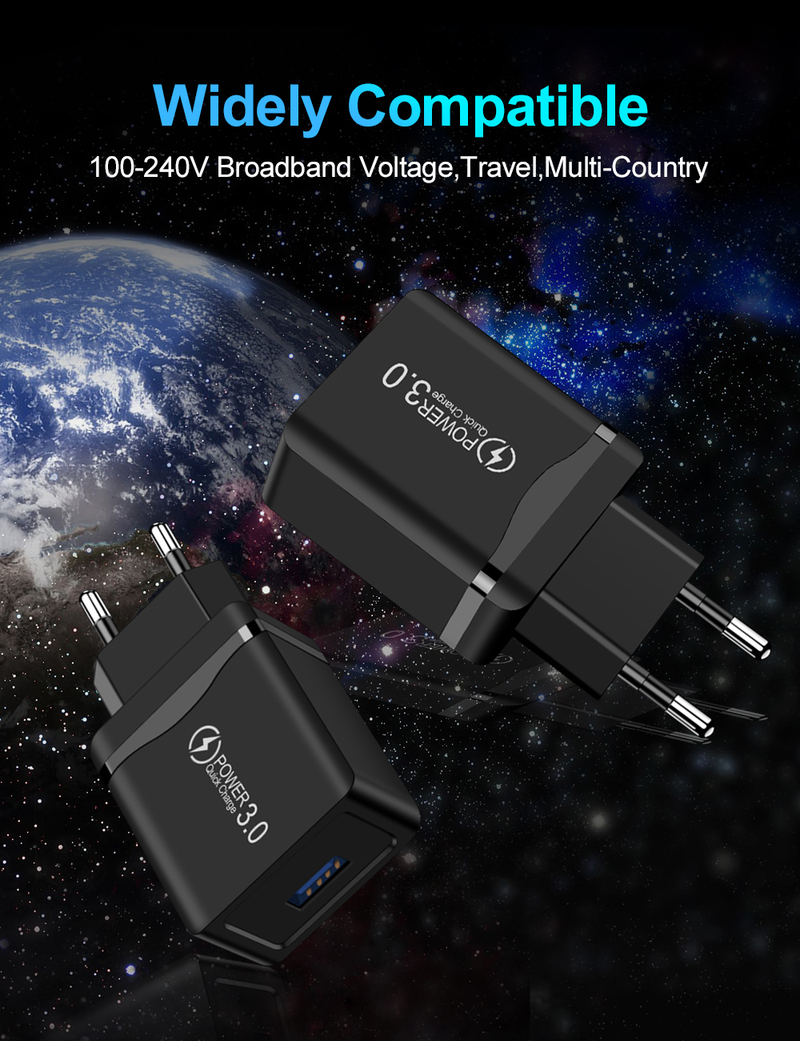 Şarj cihazı USB QC3.0 4.0 hızlı şarj cihazı iPhone, Samsung, Xiaomi, Huawei duvar adaptörü, cep telefonu şarj cihazı için uygundur_voghion.com