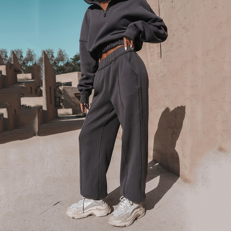 Herbst und Winter Damenmode Sport Freizeit Sweatshirts Hosen Set Zweiteiliges Damen Sportliches Top Jogger Lange Hosen Set_voghion.com