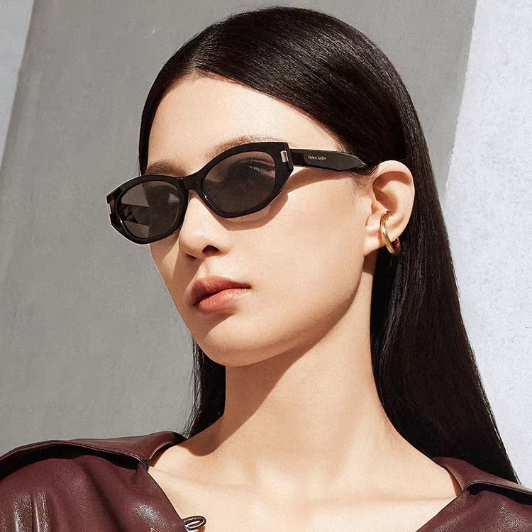 Cat Eye Polarisierte High-End-Sonnenbrille aus bernsteinfarbenem, rotbraunem Schildpatt-Acetat für Damen_voghion.com