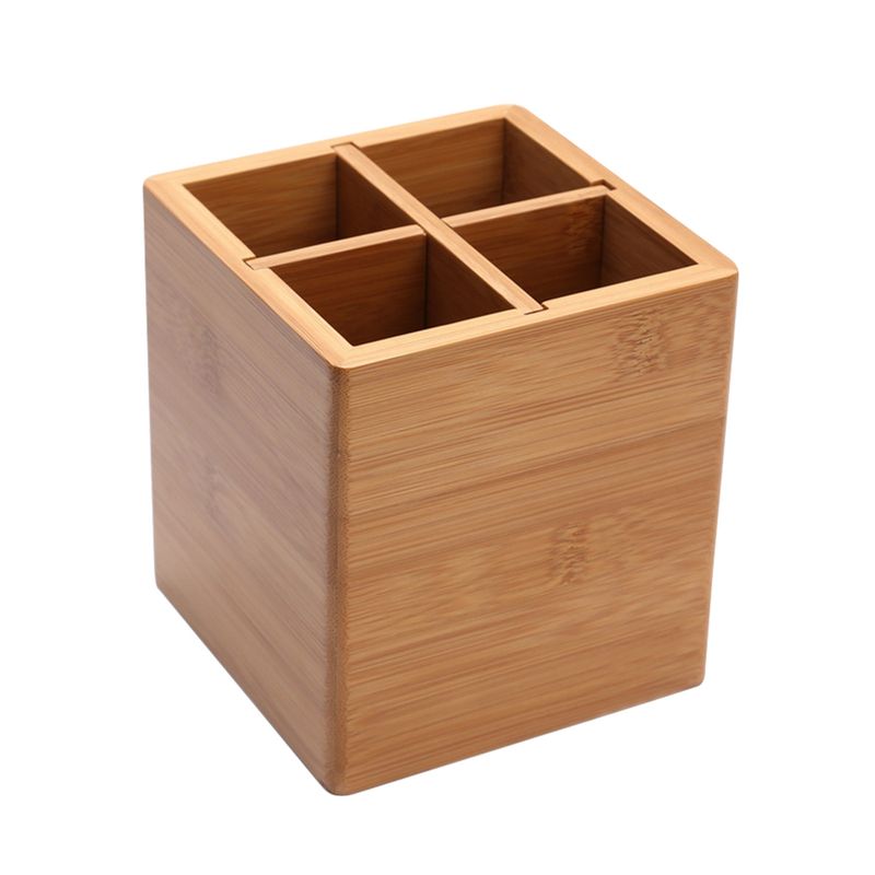 Organizzatore per bacchette in bambù, forchetta, cucchiaio, piano di lavoro, contenitore per posate, foro di scarico per la casa, porta posate, porta utensili_voghion.com
