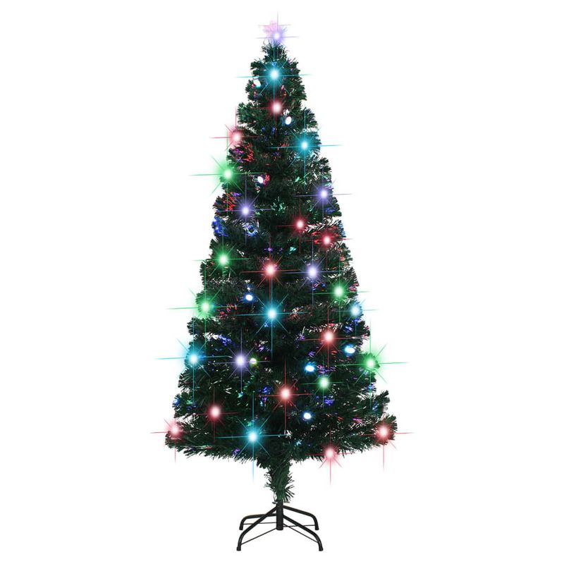 Pre-lit Christmas Tree with Stand 6 ft Fiber Optic_voghion.com