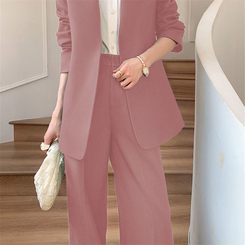 Damenbekleidung Königsblauer Anzug Zweiteiliger Anzug Anzug im neuen Stil im Pendlerdesign für Damen Mehrere Farben optionale Anzugjacke_voghion.com
