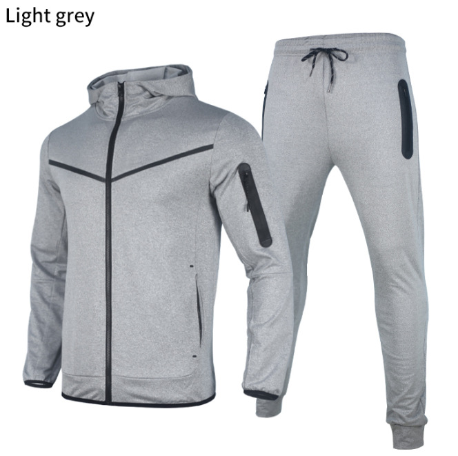2024 roupas esportivas casuais da moda masculinas podem ser personalizadas com conjunto de calças e jaqueta de cardigã com capuz primavera e outono_voghion.com
