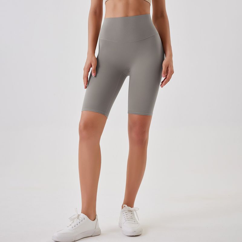 Women's Clothing double-sided brushed yoga shorts without embarrassing lines, buttocks lifting and abdominal control sports running fitness pants_voghion.com