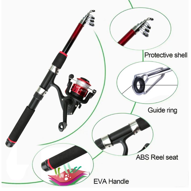 Children's Fishing Beginner Telescopic Lure Rod 1.8m Bait Hook Line Full Set_voghion.com