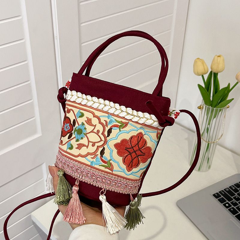 Borsa a tracolla alla moda in tela semplice e alla moda da donna, stile etnico, 2025_voghion.com
