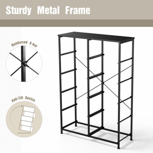 Bedside Table For Bedroom With 10 Fabric Drawers Storage Cabinet Steel Frame Closet For Clothes Storage Display Cabinet_voghion.com