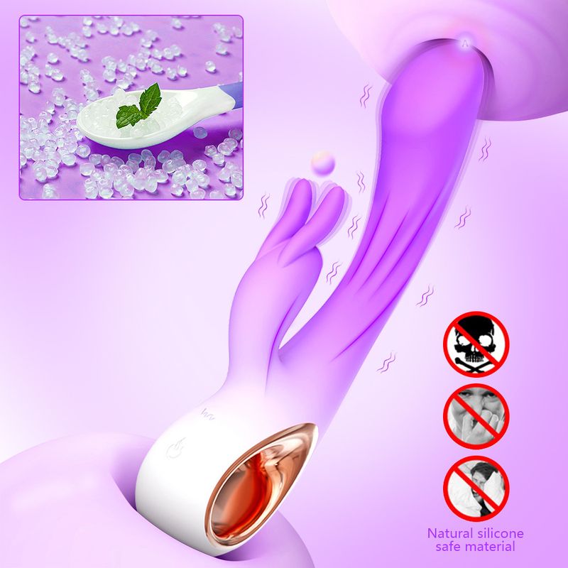Weibliche G-punkt Starke Vibration Silikon Kaninchen Dual Vibration Massage AV Masturbator Erwachsene Produkte Heißer Verkäufer_voghion.com