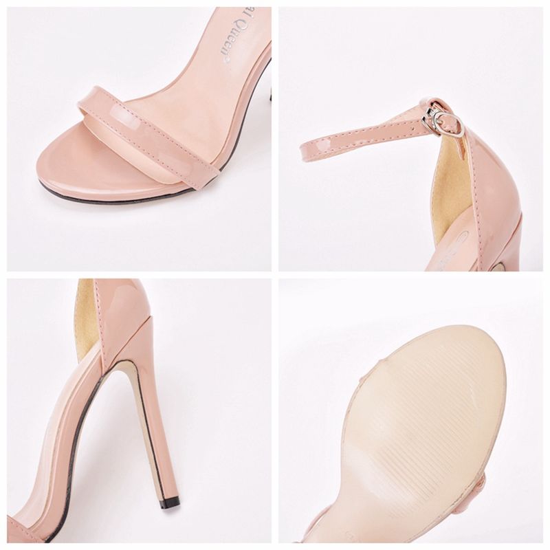 P9 maat hoge hakken sandalen, maat 44, maat 45, heren cross-dressing podium optreden hoge hakken sandalen, eenlijnige bandjes, grote maten schoenen_voghion.com