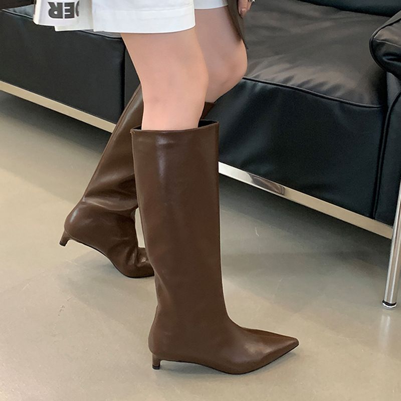 British Style Long For Women 2024 New Pointed Toe Thin Heel White High Tube Riding Over-the-Knee Fashion Boots_voghion.com