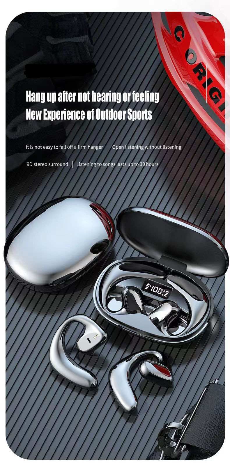 Bezprzewodowy zestaw słuchawkowy Bluetooth S900 z klipsem do ucha i redukcją szumów. Wysokiej mocy zestaw słuchawkowy do gier bez opóźnień._voghion.com