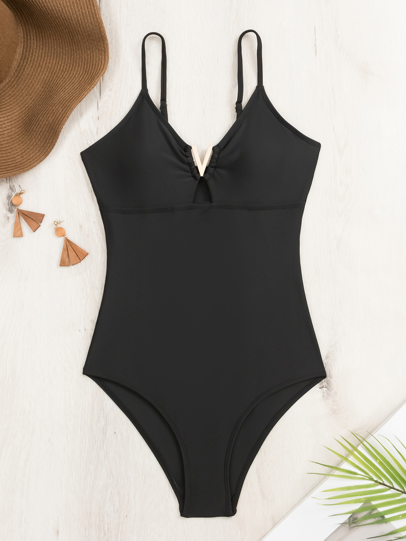 Abbigliamento da donna Costume intero sexy Costume da bagno conservatore tinta unita_voghion.com