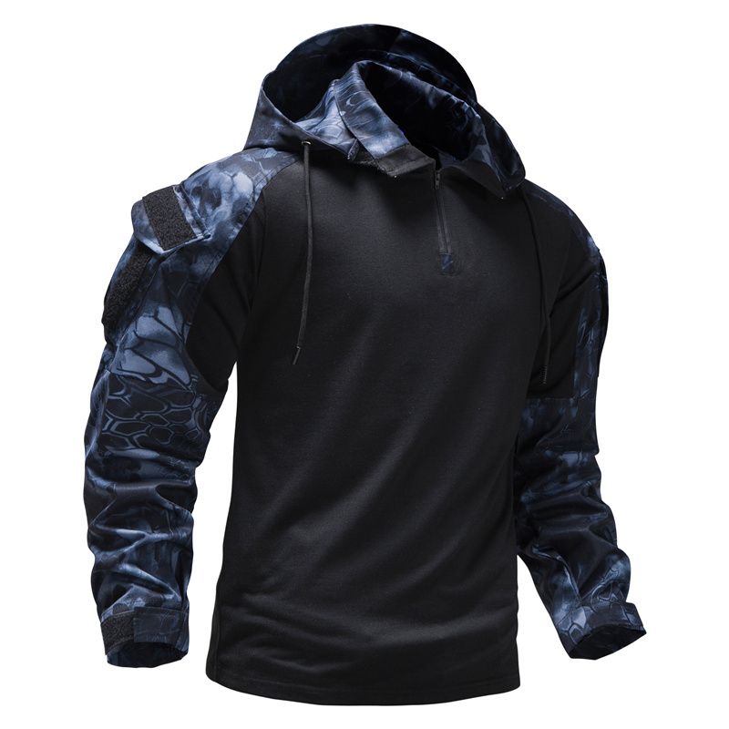 Spring And Summer New Long Sleeve Men Special Forces Workwear Training Camouflage Suit Elastic Breathable Men's Hooded_voghion.com
