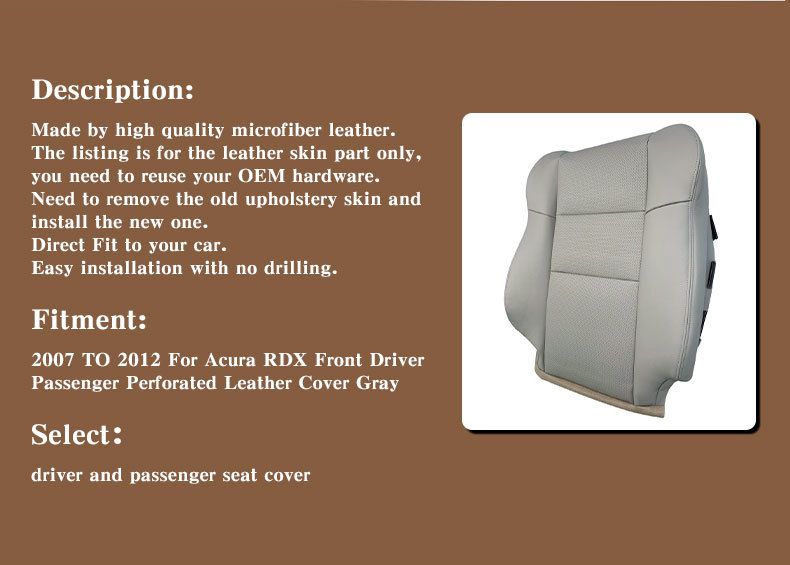 Passend für 07-12 Acura RDX Autositzbezug, spezieller Fahrer-/Beifahrersitz-Rückenschutz, spezieller Autositzbezug_voghion.com