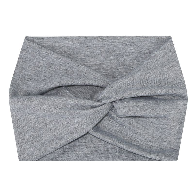 New Women's Wide Edge Hair Band Solid Color Elastic Headscarf Men's Sports Yoga Running Fitness Antiperspirant Cotton Headband_voghion.com