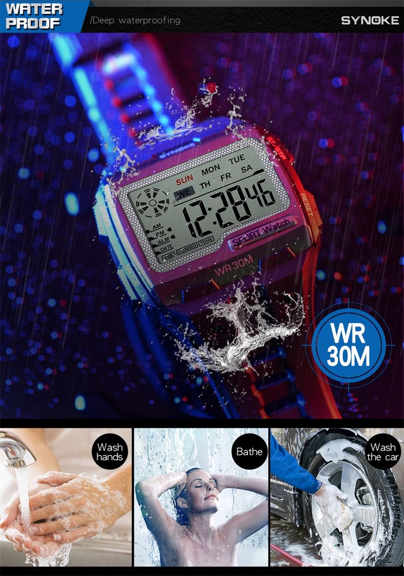 Orologio sportivo da uomo, militare, quadrato, digitale, orologio elettronico da uomo, LED, allarme, orologio da polso impermeabile, Dropshipping, nuovo_voghion.com